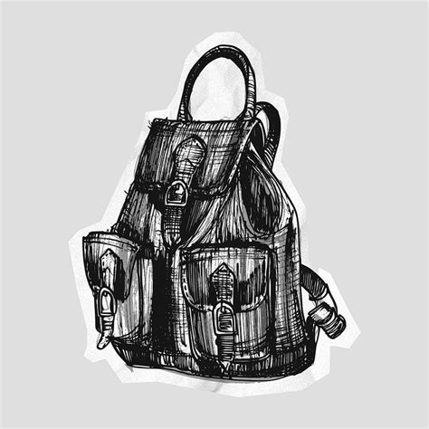 Backpack sketch, travel collage element | Premium PSD - rawpixel