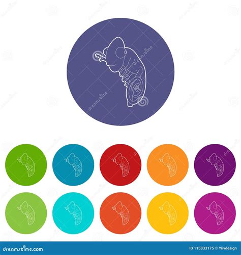 Chameleon Icon, Outline Style Stock Vector - Illustration of icon, thin ...