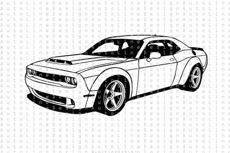 Dodge Challenger SRT Demon Hellcat Svg Pdf Dxf Png Eps | Etsy