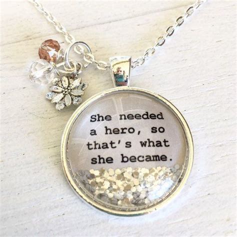 Personalized Jewelry/inspirational Quote Necklace/she Needed a Hero,so ...