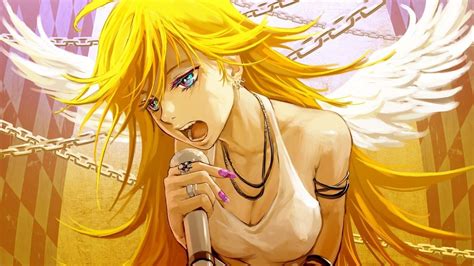 Blonde Anime Girl Sing Microphone wallpaper | 1920x1080 | #9071