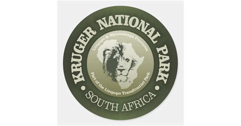 Kruger National Park Classic Round Sticker | Zazzle