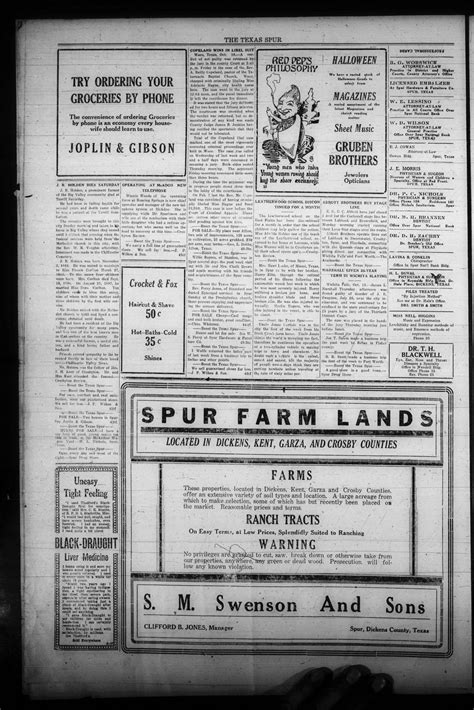 The Texas Spur [and] The Dickens Items (Spur, Tex.), Vol. 15, No. 51, Ed. 1 Friday, October 23 ...