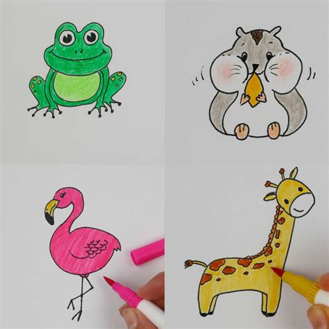 31 Cute Animal Drawings for Kids - Craftsy Hacks