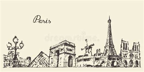 Paris Skyline Drawing Stock Illustrations – 2,209 Paris Skyline Drawing ...