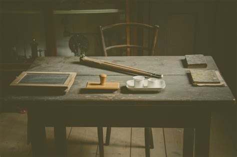 Antique Teacher's Table Free Stock Photo - Public Domain Pictures
