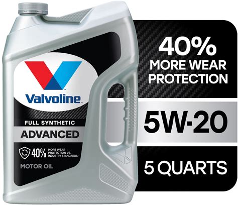 Valvoline Advanced Full Synthetic 5W-20 Motor Oil 5 QT - Walmart.com