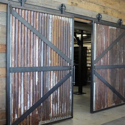 82 Corrugated Metal Barn Door | Exterior barn doors, Barn door garage, Barn doors sliding