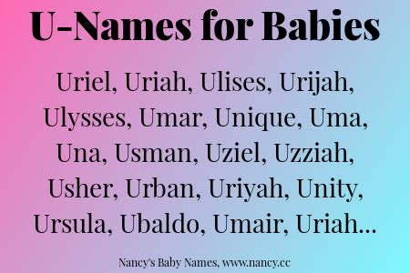 U-Names for Babies | Baby names, Baby names and meanings, Names