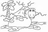 Dinosaurs Volcano Volcan Dinosaure Kleurplaten Dinosaurus Vulkaan Dino  sketch template