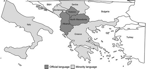 Main Albanian-speaking areas (excluding recent diaspora) in pale and... | Download Scientific ...