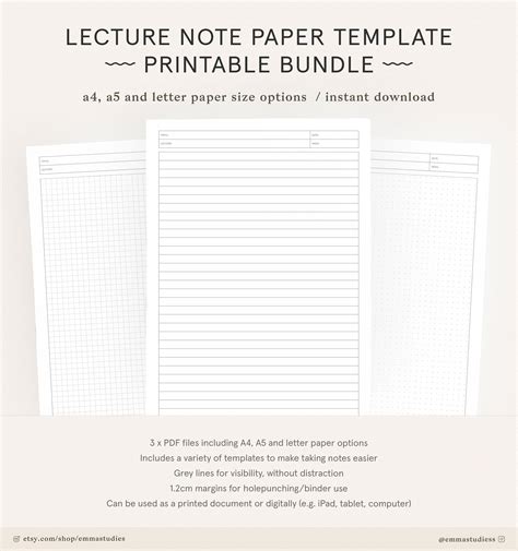 Printable Lined Note Paper