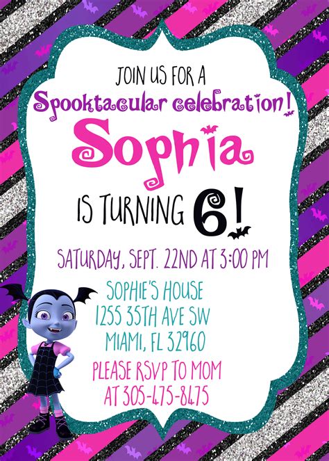 Vampirina Animated Birthday Party Invitation! Celebrate your little one's spooktacular day with ...