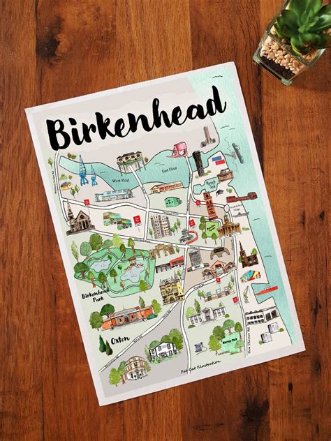 Birkenhead Map-birkenhead Print birkenhead Gift-birkenhead Poster-woodside-cammell Laird ...