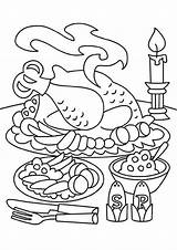 Coloring Thanksgiving Dinner Family Pages Table Sheets Eating Drawing  sketch template