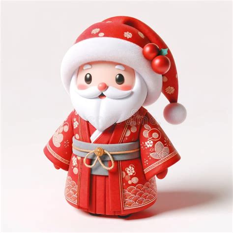 Santa Claus Wearing a Traditional Japanese Costume Stock Illustration - Illustration of male ...