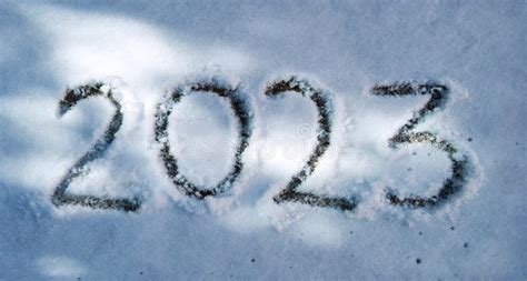 2023 New Year Written in Snow Stock Image - Image of font, graphic: 254609391