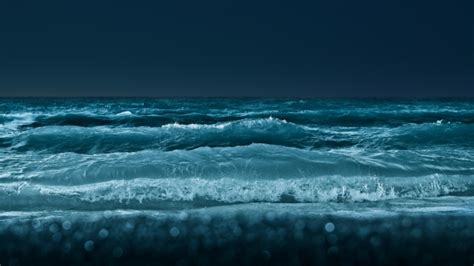 3840x2160 Ocean Waves At Night 4k HD 4k Wallpapers, Images, Backgrounds ...