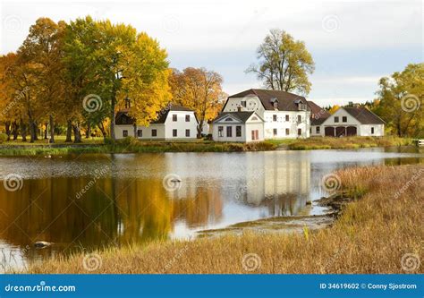 Lakeside cottages stock photo. Image of gysinge, landscape - 34619602