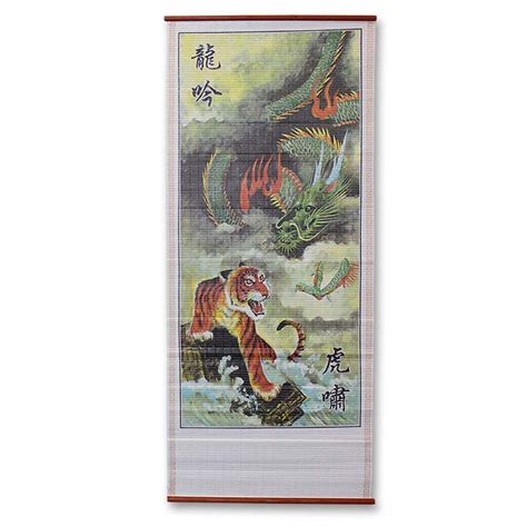 Tiger and Dragon Wall Scroll Painting - Chinese Dragons Wall Scroll ...