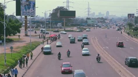 Downtown Kinshasa skyline behind bouleva... | Stock Video | Pond5