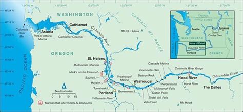 Columbia River map | Washington river, Columbia river, Columbia river gorge