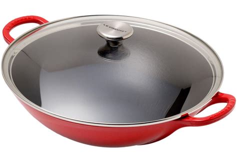 Le Creuset La Fonte enamel wok 32cm, 3.8L red | Advantageously shopping at Knivesandtools.co.uk
