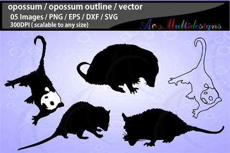 1 Opossum Outline Designs & Graphics