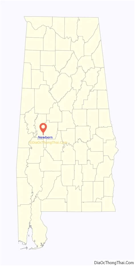 Map of Newbern town, Alabama