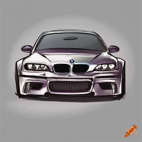 Bmw m3 sketch on white background