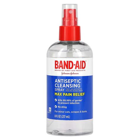 Band Aid, Antiseptic Cleansing Spray, Max Pain Relief , 8 fl oz (237 ml)