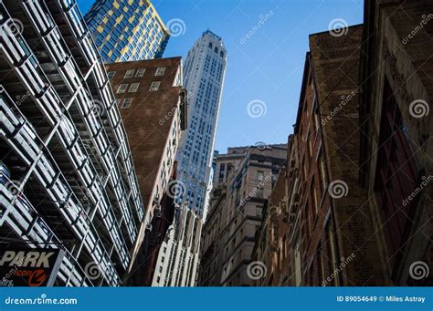 Skyscrapers and a Parking Garage in Downtown Manhattan Stock Image - Image of backpacking ...