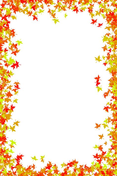 Fall Foliage Border Free | download photo frame of maple leaves in red and orange colors | Clip ...