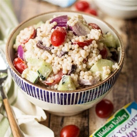 Greek Couscous Pasta Salad Recipe - The Wanderlust Kitchen