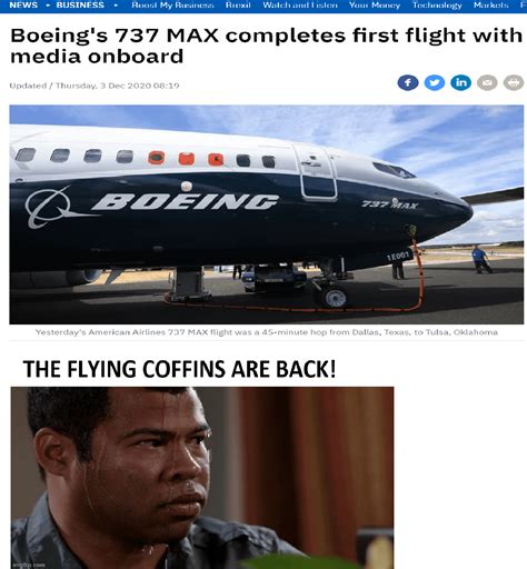 The Boeing 737 Max is Back! : r/meme