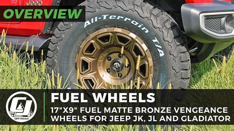 Jeep Gladiator Install | 17"x9" Fuel Matte Bronze Vengeance Wheels - YouTube