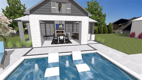 Lucas Modern Farmhouse Cabana and Swimming Pool Concept - YouTube