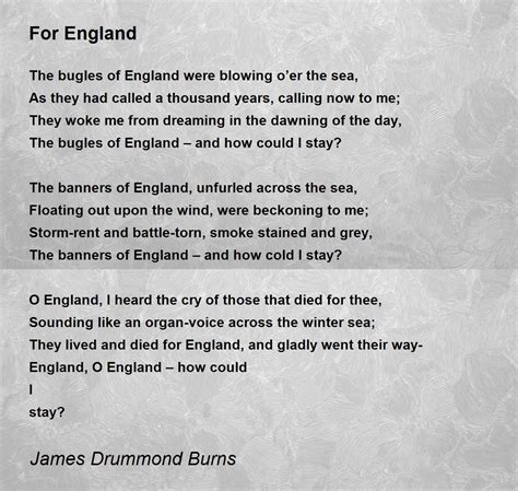 For England - For England Poem by James Drummond Burns