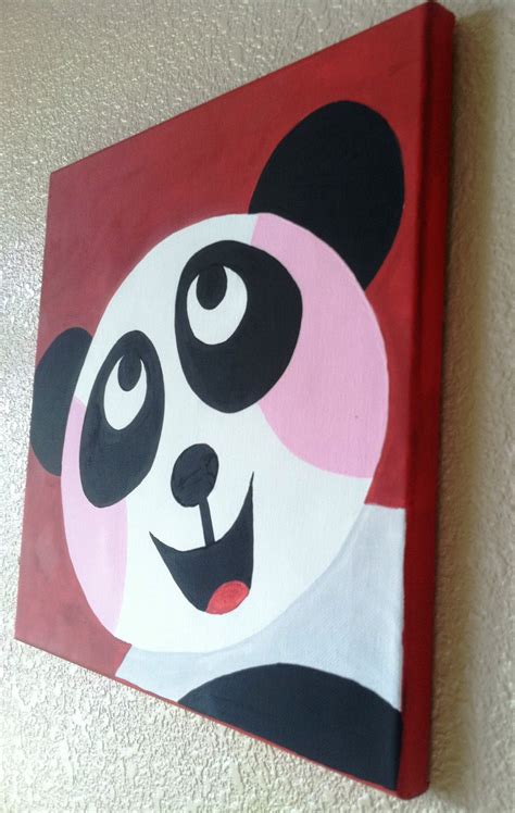 Cute Peekaboo PANDA ... Handpainted Acrylic Painting by memearts