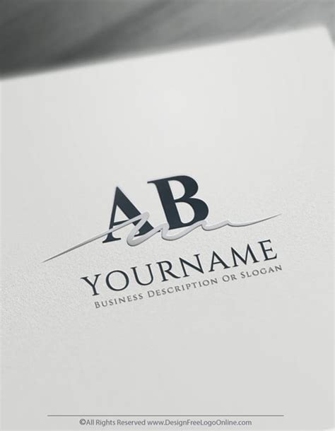 Free Signature Logo Maker - Simple Alphabet Logo design