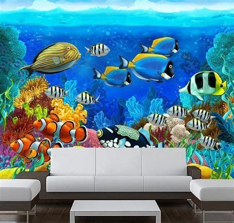 Aquarium Corals Fish Underwater 3D Full Wall Mural Photo Wallpaper Home Dec Kids | eBay | 3d ...