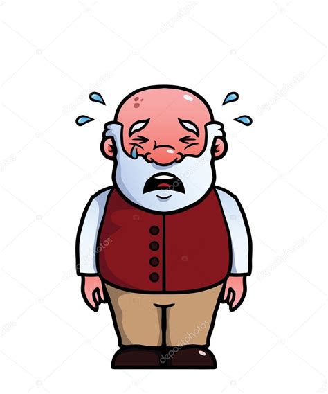 Old man crying cartoon | Old man crying — Stock Vector © Noedelhap #30615277