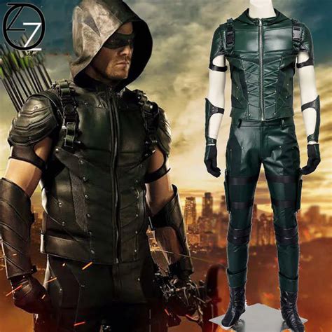 Green Arrow season 4 Cosplay Costume Superhero Oliver Queen green arrow ...