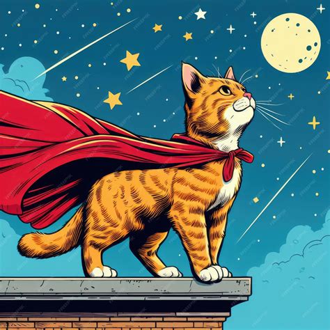 Premium AI Image | cat superhero cartoon background