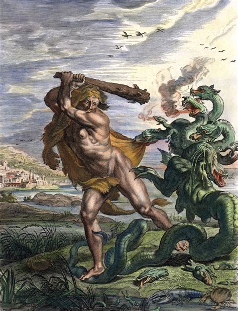 Hercules & The Hydra. /Nthe Combat Between Hercules And The Hydra. Line ...