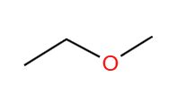 Draw line-bond structure for ethyl methyl ether, C_3H_8O, which ...