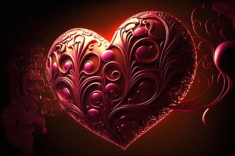 Premium Photo | Valentine love heart romance wallpaper art background