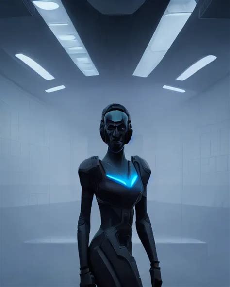 a dark sci fi matte painting portrait of a minimalist | Stable ...