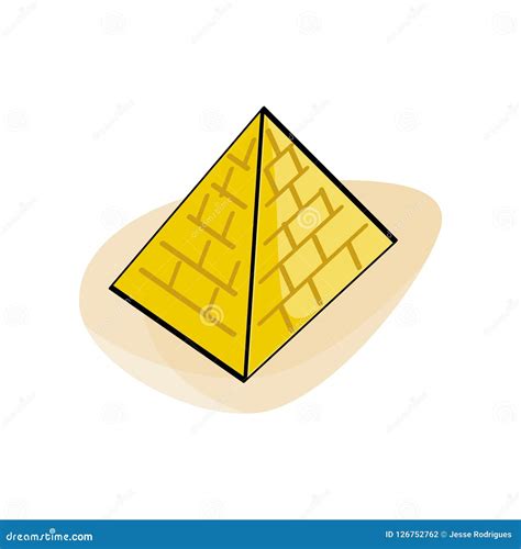 Cartoon of Pyramid. Vector Art. Eps. Yellow. Stock Illustration - Illustration of vacation ...