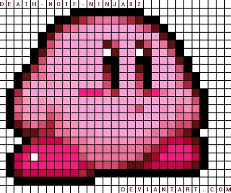 Kirby sprite grid | Pixel art grid, Pixel art pattern, Easy pixel art